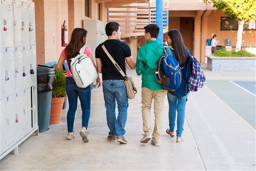 students walking 